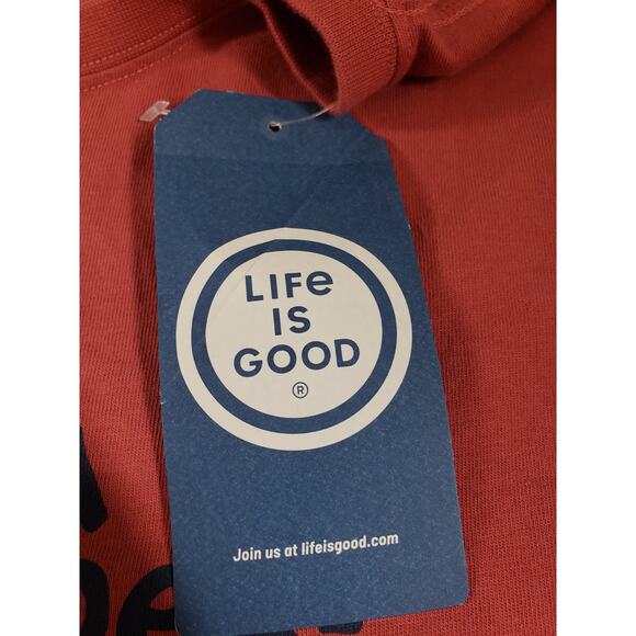 Life is Good Shirt Size Extra Large Mens Red Long Sleeve Logo Preppy Peru NWT - Picture 3 of 10